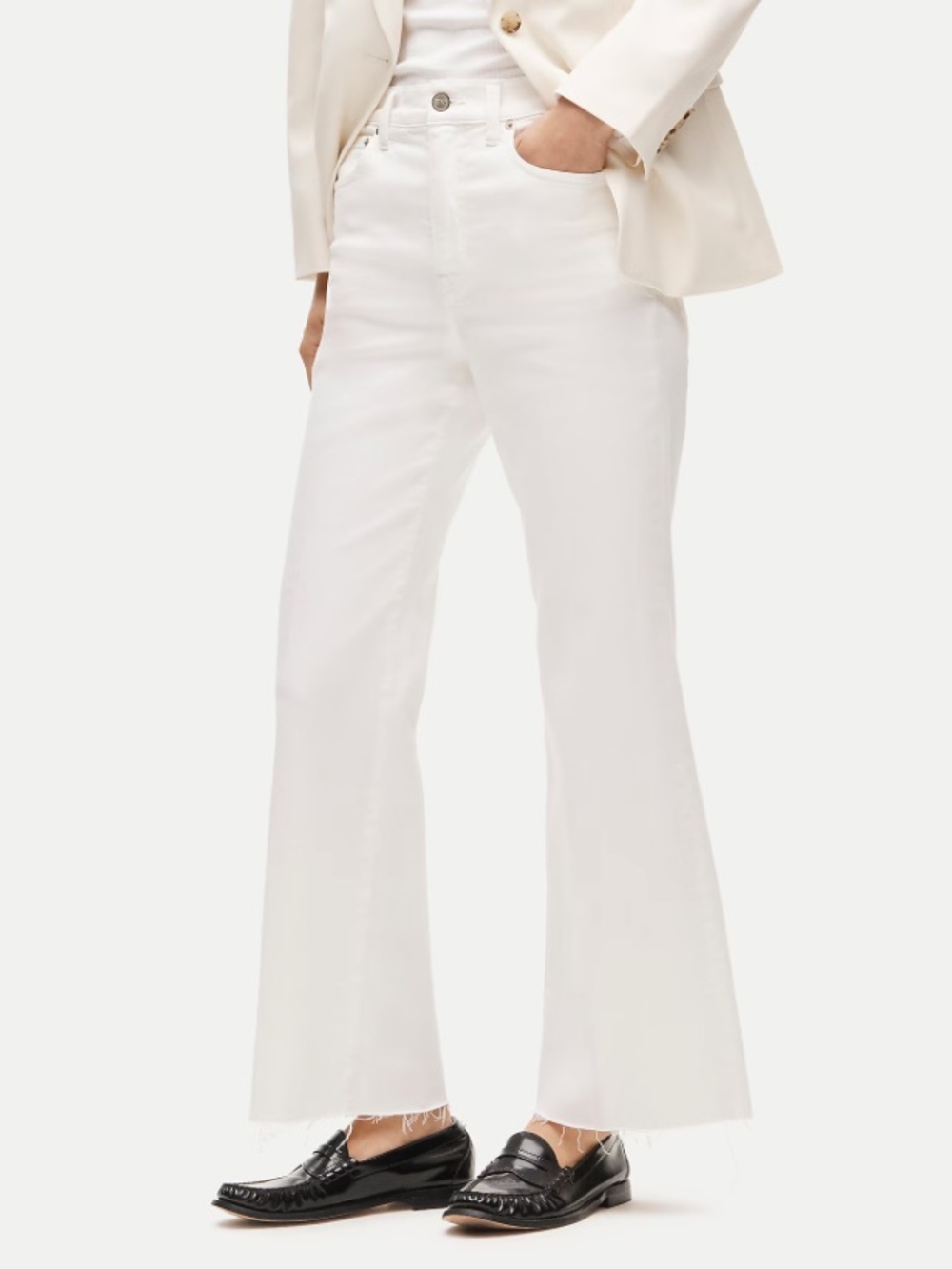 J.Crew Tall Charley Kickout High Rise Jean in Super Stretch White Size 27 NWT